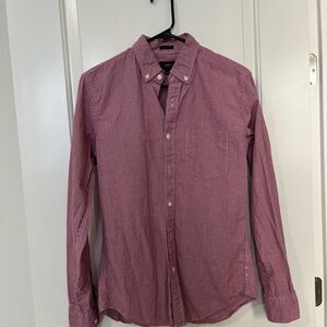 J. Crew Men's Maroon Casual Button-Down Shirt